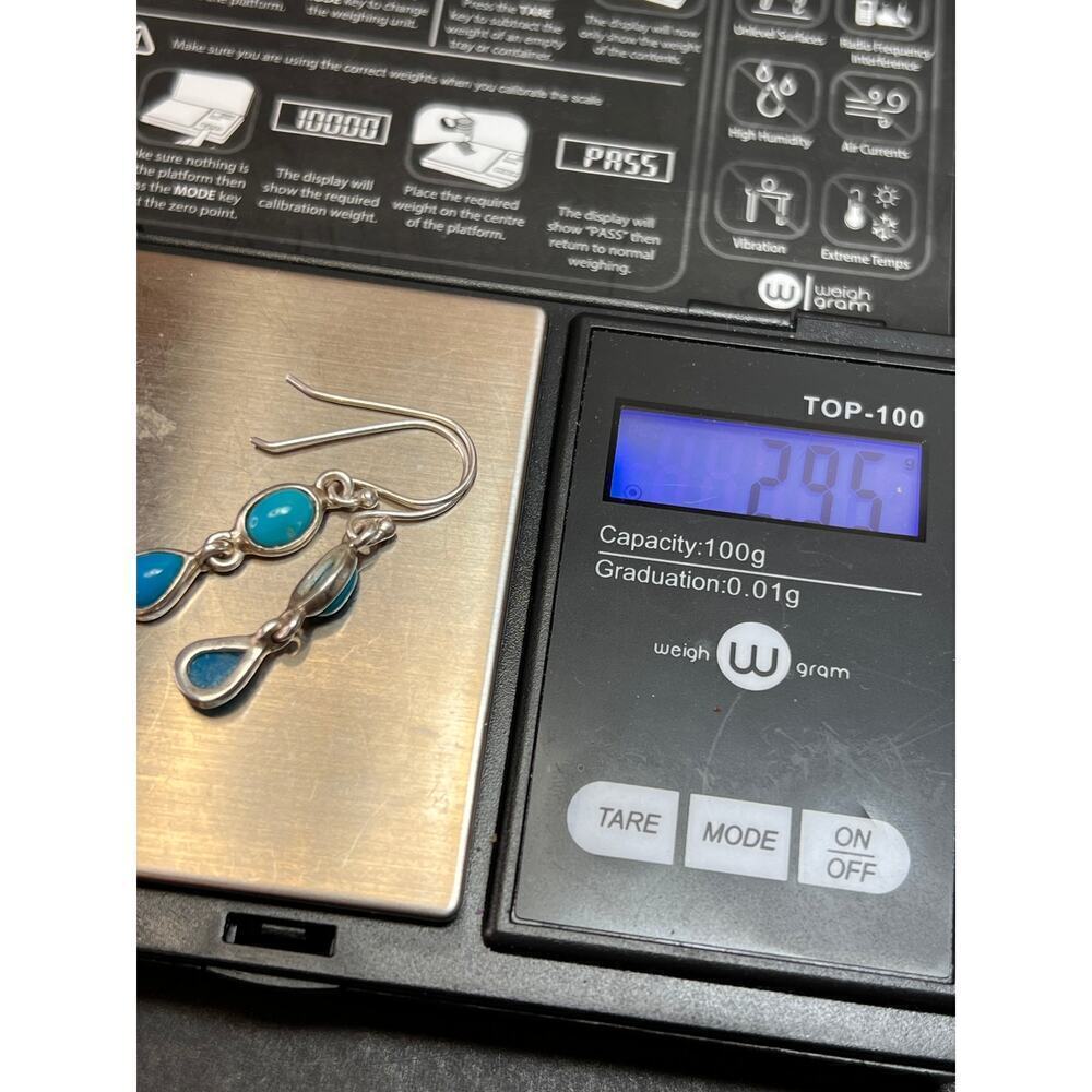 NEW Sleeping Beauty sterling silver earrings 2.95 grams - Picture 7 of 7